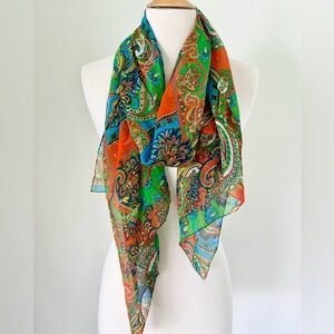 Ralph Lauren Collection Purple Label Paisley Silk Scarf